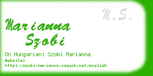 marianna szobi business card